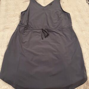 Eddie Bauer V-Neck Dress in Slate Gray